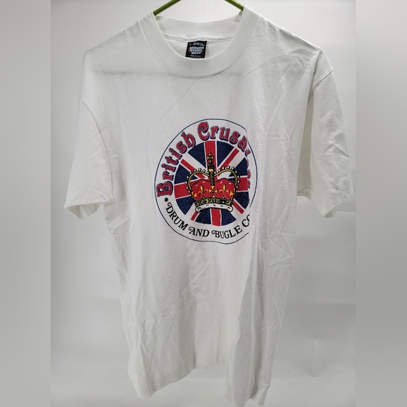 Screen Stars Other - Vintage Screen Stars Best USA British Crusaders Drum and Bugle Corps White Short